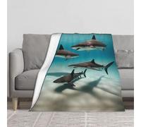 BLWSLC Manta de franela gruesa con estampado de peces en el mar profundo, adecuada para habitaciones, decoración del hogar, viajes y camping, 60 x 50 pulgadas