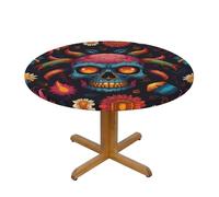 BLWSLC Mantel redondo elástico pequeño con diseño de cabeza de oveja, adecuado para cocina, comedor, banquete