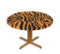 BLWSLC Mantel redondo estampado de leopardo tigre naranja (1) mantel decorativo S adecuado para restaurantes, banquetes, fiestas