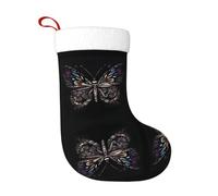 BLWSLC Medias decorativas con estampado de mariposas científicas, se pueden colgar, adecuadas para fiestas de vacaciones, árboles de Navidad, chimeneas