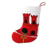 BLWSLC Medias decorativas de Navidad con diseño de bandera de Gibraltar que se pueden colgar en chimeneas y alféizares de ventanas