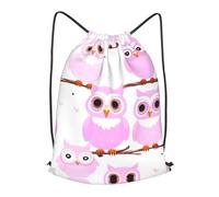 BLWSLC Mochila de viaje con cordón de ajuste con estampado de búho, portátil, adecuada para viajes cortos, Negro, S