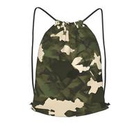 BLWSLC Mochila de viaje con cordón de camuflaje del ejército, portátil, adecuada para viajes cortos, Negro, S