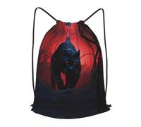 BLWSLC Mochila de viaje con cordón de caza, diseño de panteras, portátil, adecuada para viajes cortos, Negro, pequeño