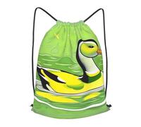 BLWSLC Mochila de viaje con cordón de pato verde, portátil, adecuada para viajes cortos, Negro, Mediano