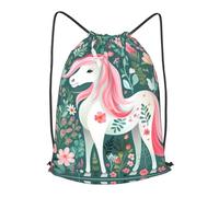 BLWSLC Mochila de viaje con cordón de unicornio con pelo rosa, portátil, adecuada para viajes cortos, Negro, pequeño