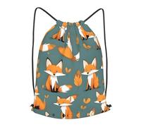 BLWSLC Mochila de viaje con cordón de zorro amarillo, portátil, adecuada para viajes cortos, Negro, pequeño