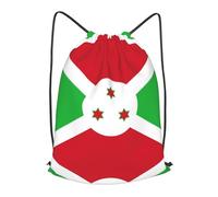 BLWSLC Mochila de viaje con cordón estampada con la bandera de Burundi, portátil, adecuada para viajes cortos, Negro, pequeño