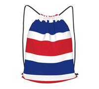 BLWSLC Mochila de viaje con cordón estampada con la bandera de Costa Rica, portátil, adecuada para viajes cortos, Negro, M