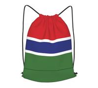 BLWSLC Mochila de viaje con cordón estampada con la bandera de Gambia, portátil, adecuada para viajes cortos