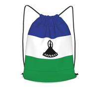 BLWSLC Mochila de viaje con cordón estampada con la bandera de Lesotho, portátil, adecuada para viajes cortos
