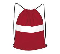 BLWSLC Mochila de viaje con cordón estampada con la bandera de Letonia, portátil, adecuada para viajes cortos, Negro, Mediano
