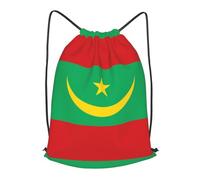 BLWSLC Mochila de viaje con cordón estampada con la bandera de Mauritania, portátil, adecuada para viajes cortos