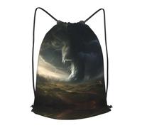 BLWSLC Mochila deportiva con cordón ajustable y estampado de tornado ideal para gimnasio y viajes