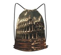BLWSLC Mochila deportiva con cordón impreso de restos del Coliseo Romano, ideal para gimnasio y viajes