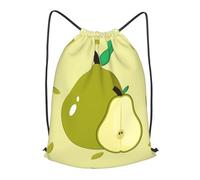 BLWSLC Mochila deportiva con cordón para gimnasio y viajes, con estampado de pera de dibujos animados, Negro, Mediano