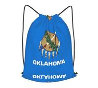 BLWSLC Mochila deportiva con cordón y diseño de bandera del estado de Oklahoma, ideal para gimnasio y viajes