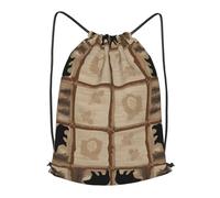 BLWSLC Mochila deportiva rústica con cordón impreso, bolsa de gimnasio, adecuada para yoga, compras, fútbol.