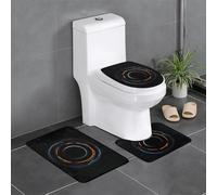 BLWSLC Mysterious Cosmic Black Holes - Juego de 3 alfombrillas de baño estampadas, adecuadas para inodoros en forma de U, bañeras y duchas