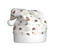 BLWSLC Nature Lovely Hedgehog Lovers - Sombreros de Papá Noel impresos, sombreros decorativos, adecuados para fiestas de Navidad y Año Nuevo, actuaciones escénicas