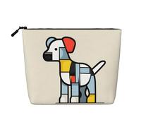 BLWSLC Neceser de lino sintético con estampado de animales pequeños de Mondrian para mujer, de gran capacidad, esencial para el día a día