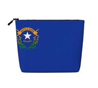 BLWSLC Neceser de lino sintético con estampado de la bandera del estado de Nevada para mujer, de gran capacidad, esencial para el día a día