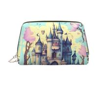 BLWSLC Neceser portátil con estampado de castillo de cuento de hadas, ideal para viajes y uso diario