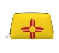 BLWSLC Neceser portátil con estampado de la bandera de Nuevo México, ideal para viajes y uso diario