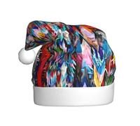 BLWSLC Origami Multicolor Papercraft Grullas Impreso Sombreros de Papá Noel, sombreros decorativos, adecuados para fiestas de Navidad y Año Nuevo, actuaciones escénicas