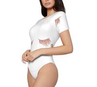 BLWSLC Overol de manga corta con cuello redondo y estampado de pestañas de oro rosa para mujer, se puede llevar solo o como una pieza de capas., Negro, S