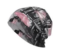 BLWSLC Paris Street Eiffel Tower - Gorro de punto con estampado floral rosa, sin ala elástica, cálido y adecuado para el hogar, esquí o viajes.