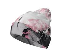BLWSLC Paris Street Eiffel Tower - Gorro de punto con estampado floral rosa, sin alas, adecuado para uso en interiores y exteriores, viajes o actividades al aire libre.