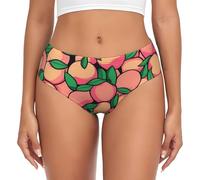 BLWSLC Pile of Peach - Calzoncillos estampados para mujer, diseño sin costuras, de talle bajo, XS a 4XL, se adapta a todos los tipos de cuerpo, Negro, S