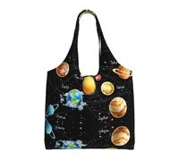 BLWSLC Planets Stars and Milky Way Galaxy - Bolsa de lona con estampado de galaxia de un solo hombro, bolsa de deporte de fitness adecuada para viajes, viajes o compras