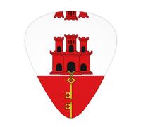 BLWSLC Púas de guitarra de la bandera de Gibraltar, para guitarristas acústicos, eléctricos y de banda, 12 púas en 3 grosores diferentes