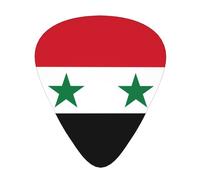 BLWSLC Púas de guitarra de la bandera de la República Árabe Siria, para guitarristas acústicos, eléctricos y de banda, 12 púas en 3 grosores diferentes