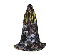 BLWSLC Rge and Small Black Bear - Capa con capucha para cosplay, disfraces y fiestas de vacaciones