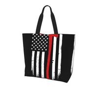 BLWSLC Rising Sun Tiger - Bolso de viaje de gran capacidad para mujer, ideal para viajes y gimnasio, Red Line Firefighter USA Flag, Talla única