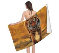 BLWSLC Rising Sun Tiger - Toallas de baño de viaje con estampado de tigre suave, adecuadas para el hogar, piscina y playa