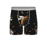 BLWSLC Ropa interior extra larga para hombre, estampado de estrellas y abejas, ropa interior deportiva (S-4XL), gris claro, XXL