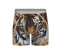 BLWSLC Ropa interior extra larga para hombre | Ropa interior deportiva con estampado de tigre (S-4XL), gris claro, XXL