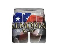 BLWSLC Ropa interior extra larga para hombre | Soldados militares estadounidenses patrióticos con estampado del Día de los Caídos (S-4XL), gris claro, L