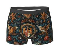 BLWSLC Royal Coat of arms - Calzoncillos tipo bóxer estampados, suaves, elásticos, transpirables, de secado rápido y absorben la humedad, Negro, XXL