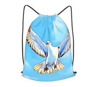BLWSLC Seagulls in flight - Mochila deportiva con cordón, ideal para gimnasio y viajes, Negro, Mediano