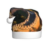 BLWSLC Sombrero de Navidad con estampado de la Gran Muralla China para adultos, adecuado para vacaciones de Año Nuevo y fiestas al aire libre