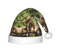 BLWSLC Sombrero de Navidad con estampado de pantera en tronco de árbol, cascada, sombrero decorativo, suministros de fiesta adecuados para actuaciones escénicas, Navidad