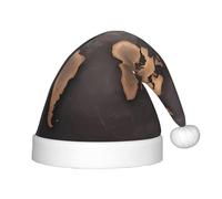 BLWSLC Sombrero de Navidad para niños con diseño de mapa del mundo de óxido, adecuado para fiestas de Año Nuevo y uso de invierno al aire libre