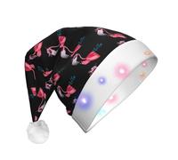 BLWSLC Sombrero de Papá Noel iluminado con diseño de flamenco, para adultos, adecuado para Navidad, Año Nuevo y otras fiestas de vacaciones