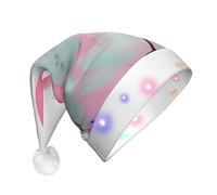 BLWSLC Sombrero de Papá Noel iluminado con estampado de flamenco rosa para adultos, adecuado para Navidad, Año Nuevo y otras fiestas de vacaciones