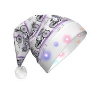 BLWSLC Sombrero de Papá Noel iluminado con texto en inglés "Love on the Bike" para adultos, adecuado para Navidad, Año Nuevo y otras fiestas de vacaciones